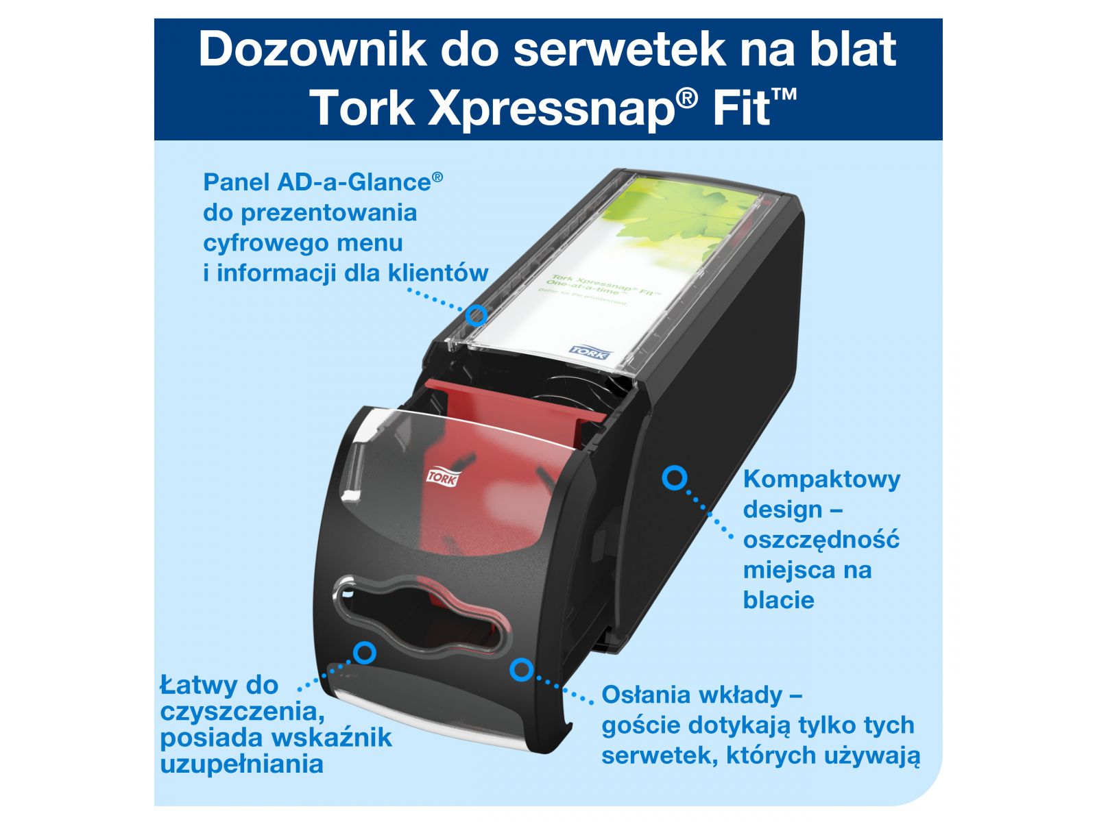 N14 Starter Pack Tork Dozownik + 2 bindy serwetek 962901